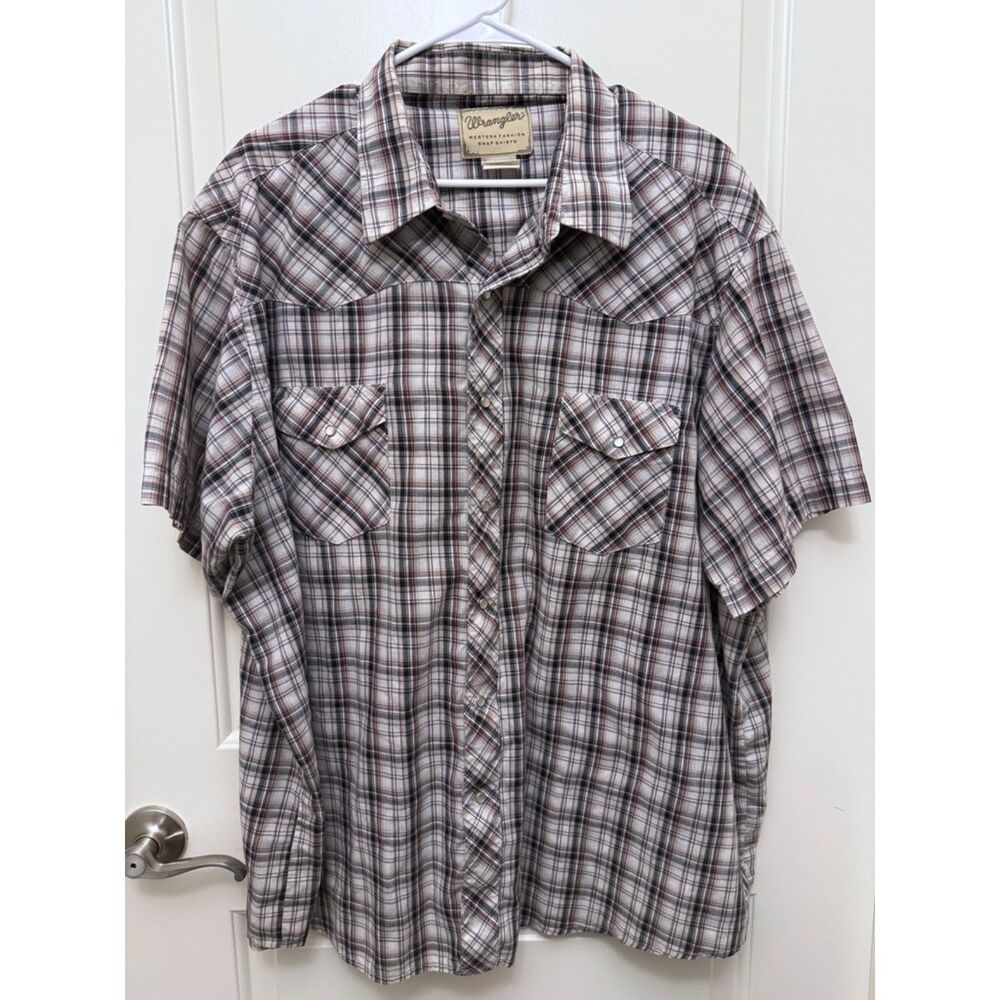 Wrangler Western Fashion Plaid Snap Shirt 3XL - Picture 4 of 5